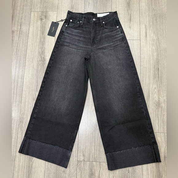 NEW Rag & Bone BLAIR SOFIE HIGH-RISE ANKLE WIDE LEG WITH CUFF RIGID SZ 26 - Picture 2 of 10